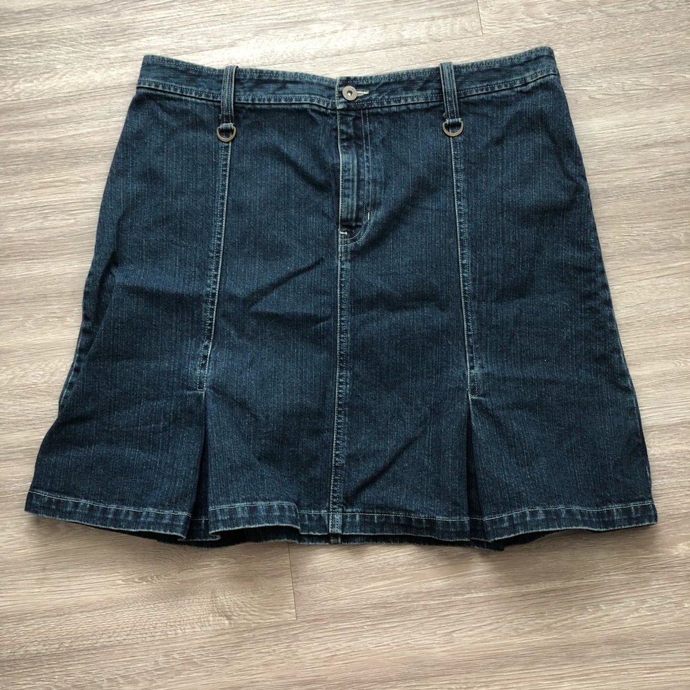 I.e relaxed jean denim skirt pleated